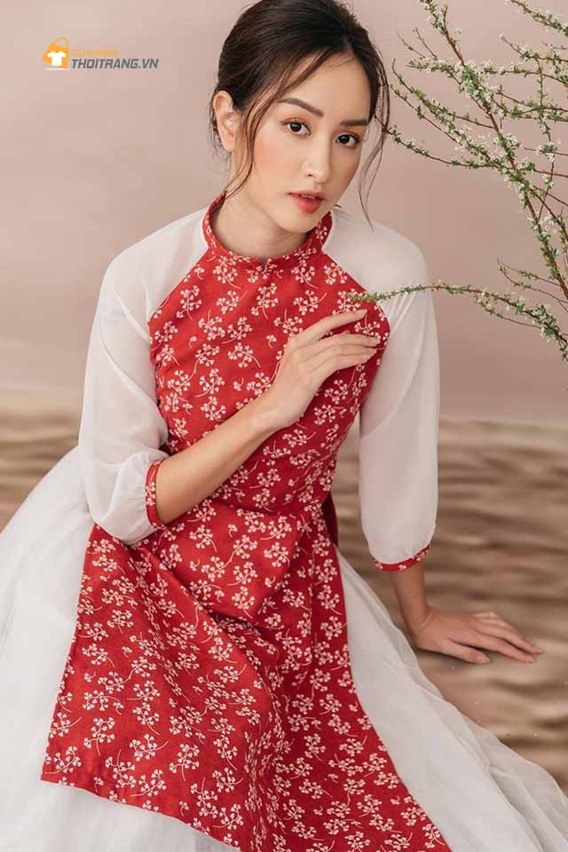 Áo dài cách tân hoa nhí nữ tính