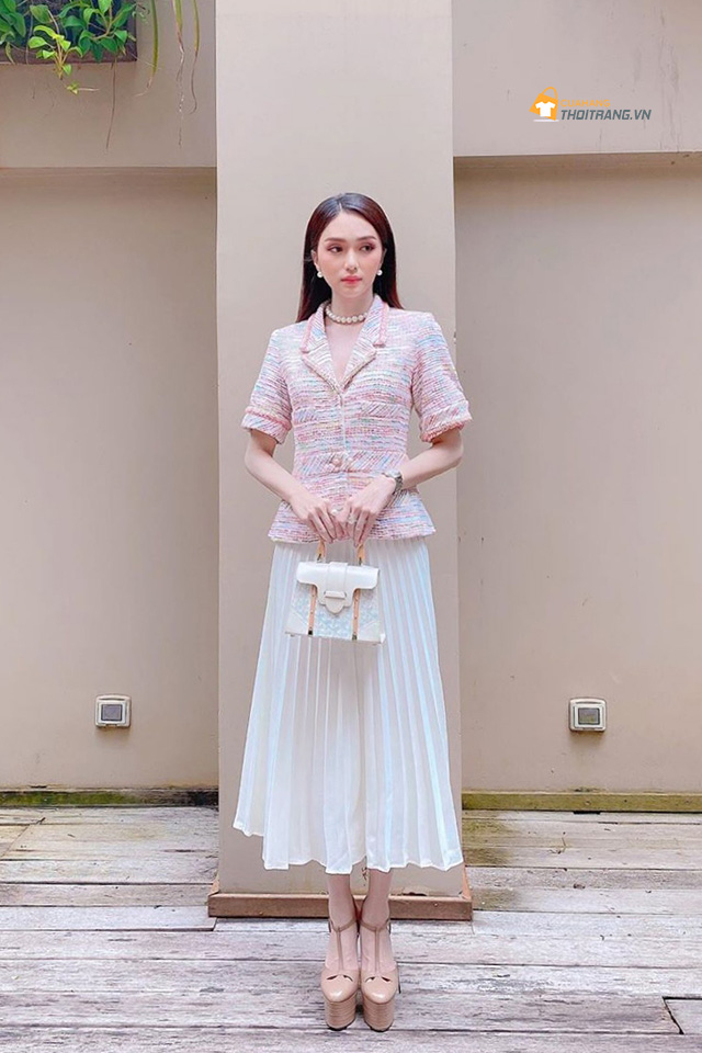 Áo khoác dạ tweed cộc tay vừa xinh xắn, trẻ trung và khá dễ mặc