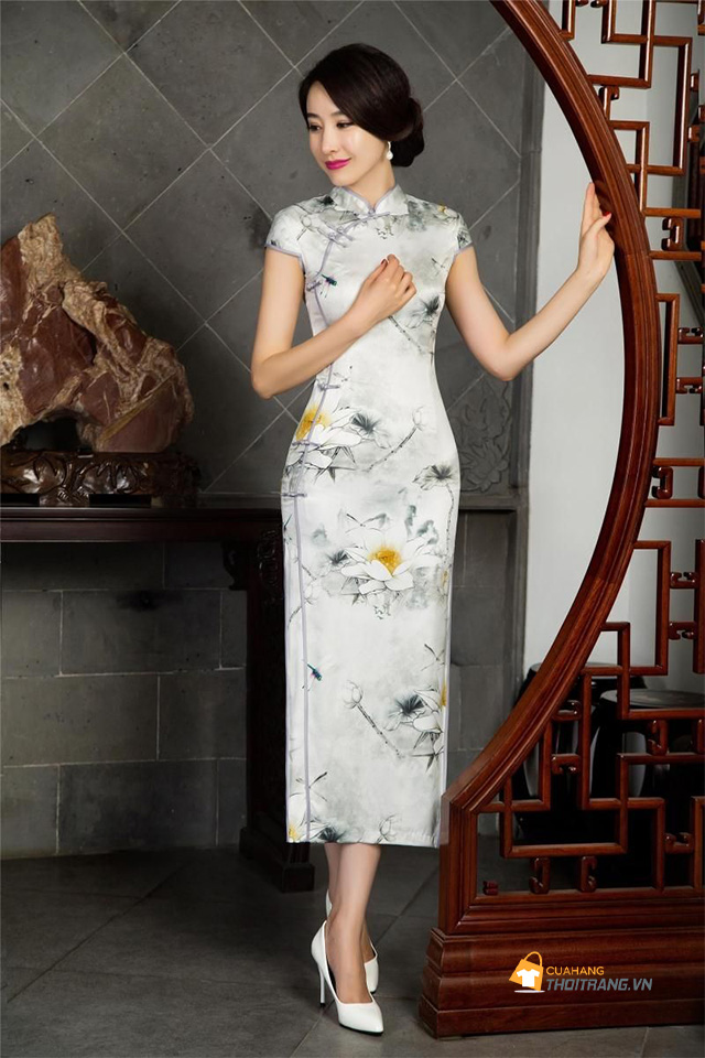 Sườn xám cách tân dáng dài