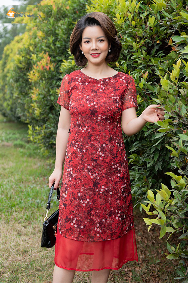 Đầm hoa nhí voan 2 lớp