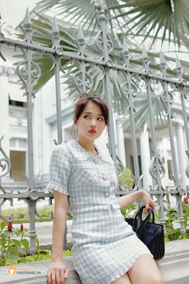 Set váy vải tweed sang chảnh