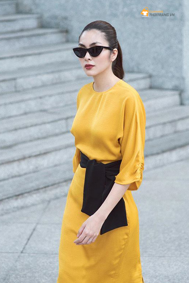 Váy màu vàng mù tạt